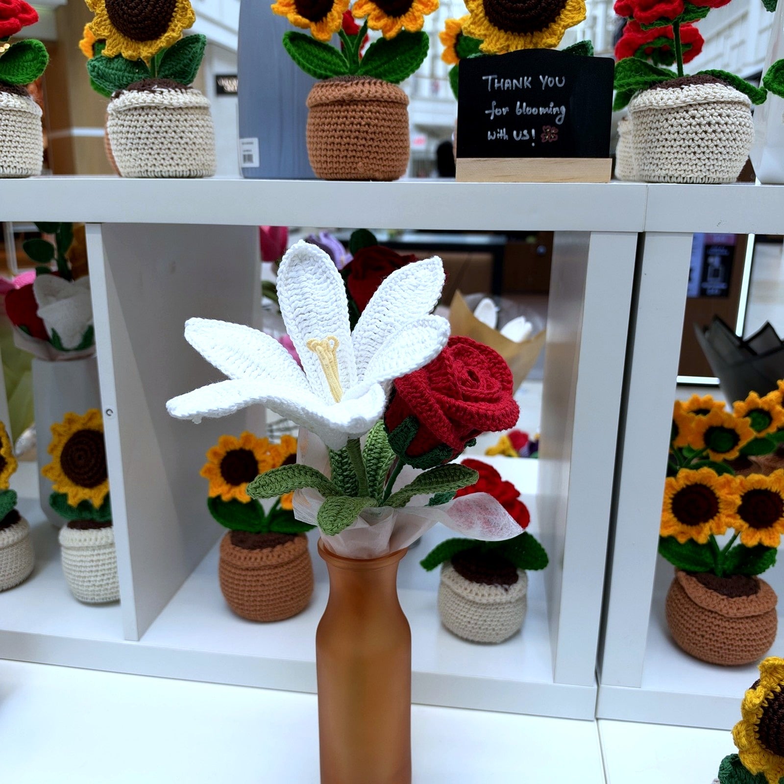Crochet Sunflower Pots