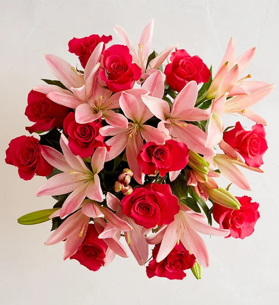 Magnificent Pink Rose & Lily Bouquet
