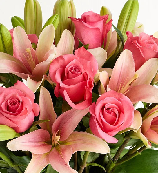 Magnificent Pink Rose & Lily Bouquet