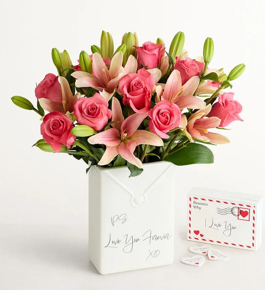 Magnificent Pink Rose & Lily Bouquet