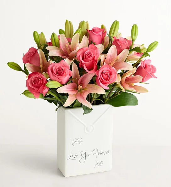 Magnificent Pink Rose & Lily Bouquet