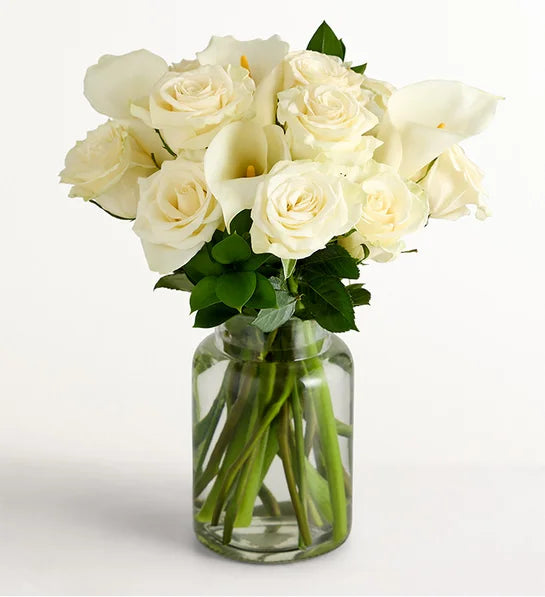 White Rose & Calla Lily Sympathy Bouquet