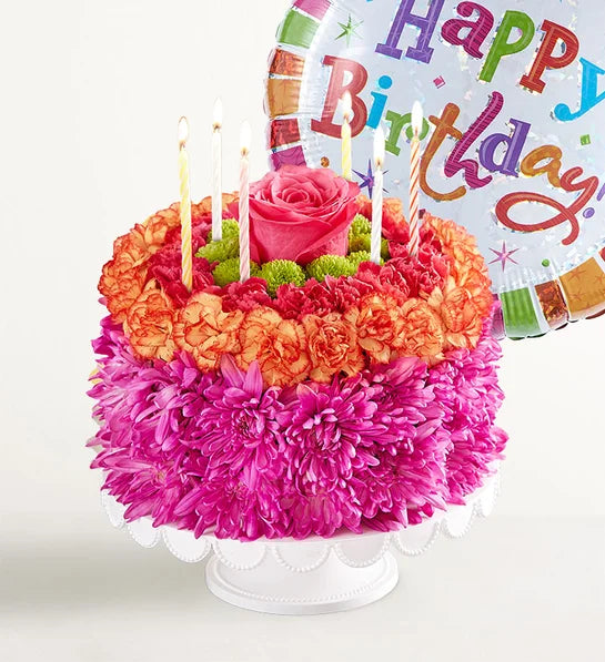 Birthday Wishes Flower Cake® Vibrant