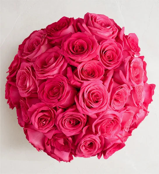 Contemporary Hot Pink Roses Bouquet
