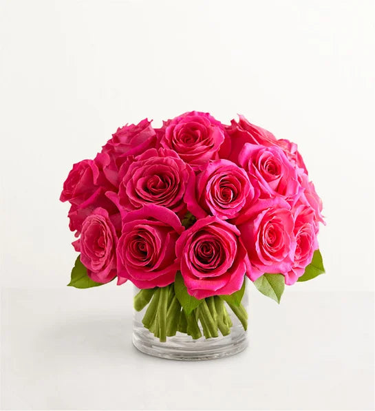 Contemporary Hot Pink Roses Bouquet