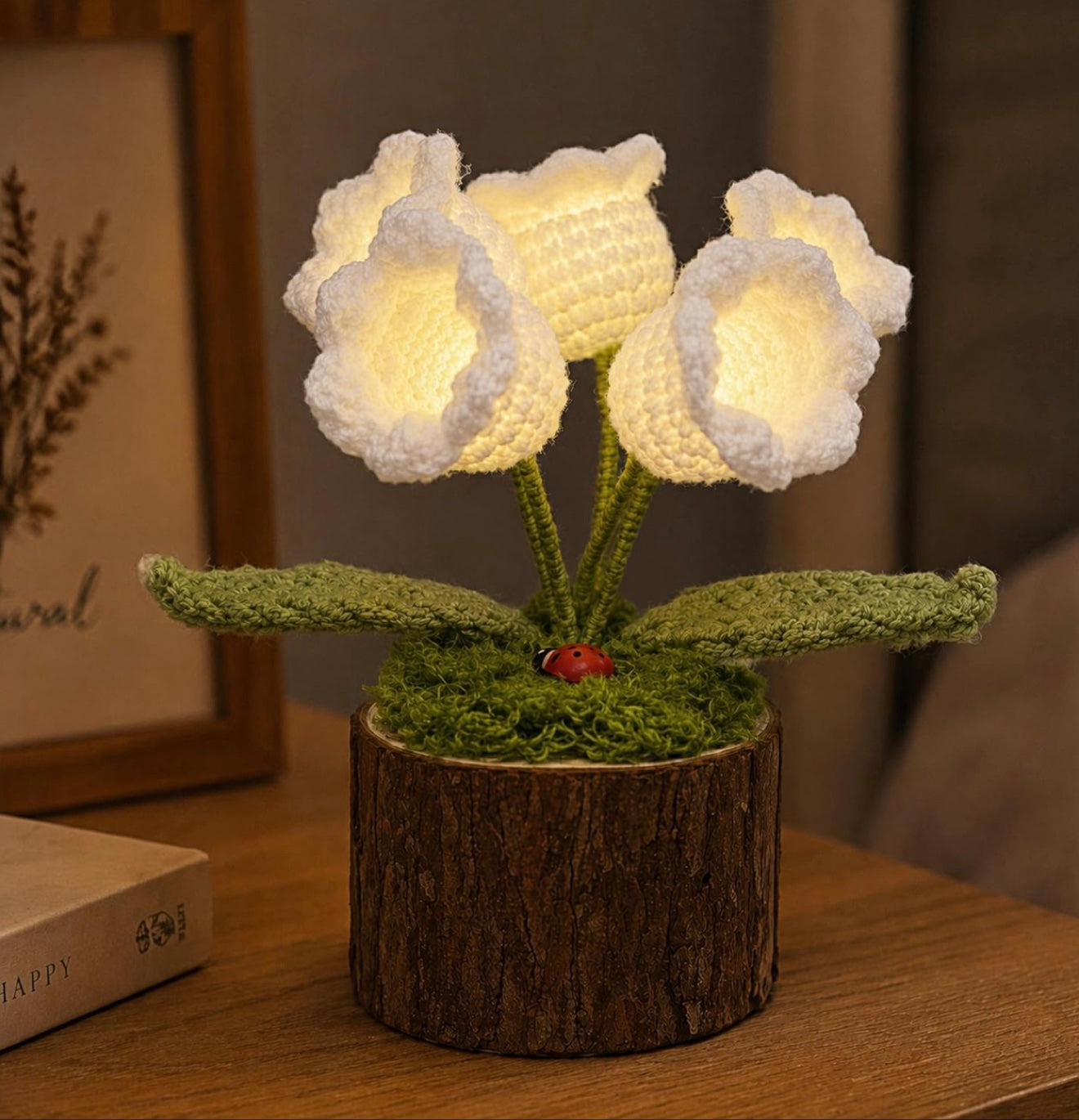 Glowing Tulip Crochet Lamp Pot