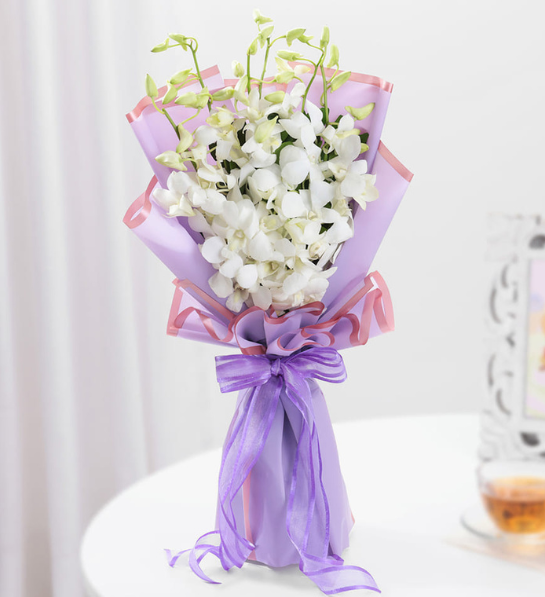 Royal White Orchid Luxe Bouquet