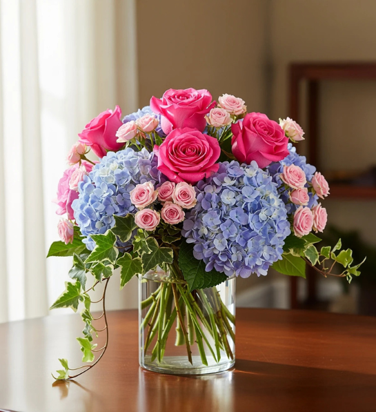 Blush & Blue Elegance Arrangement