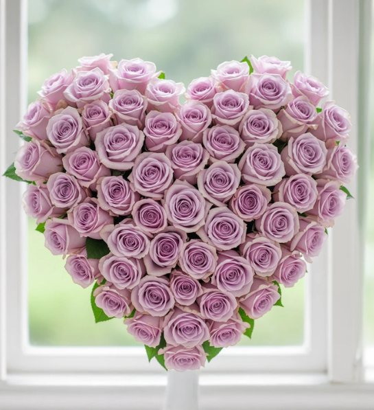 Lavender Love Heart Rose Arrangement