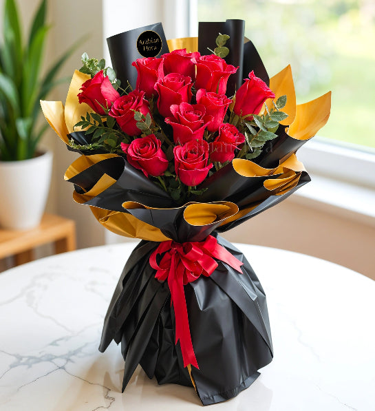Luxury Red Rose Couture Bouquet