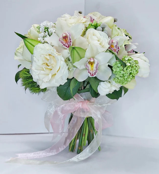 White Blush Orchid Bouquet
